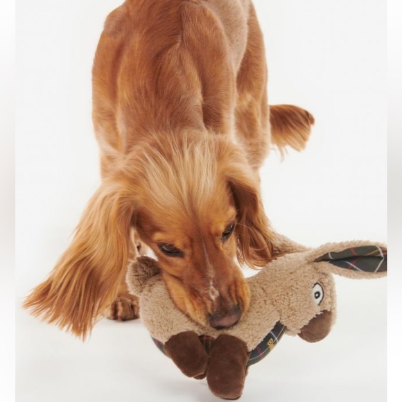 Barbour Dog Toy Rabbit Plaid Stuffed Logo Squeaker Dog Toy 🐾Best Friend - Picture 9 of 10